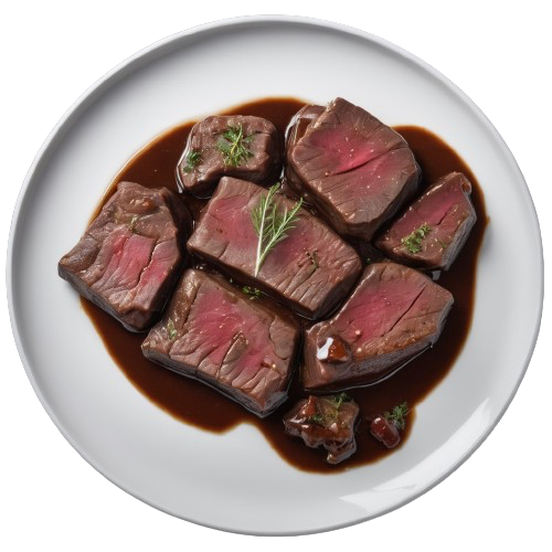 Braised beef liver