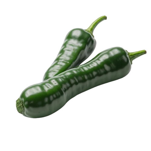 Green hot chili peppers