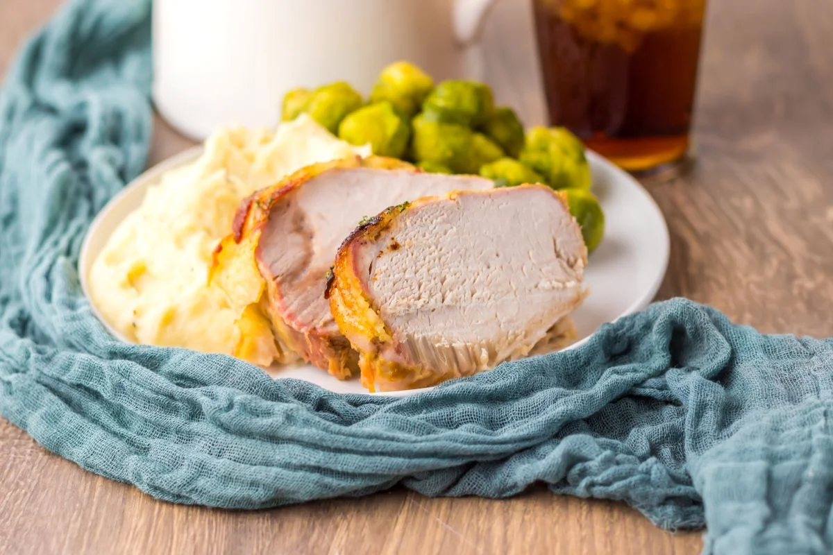 Slow Cooker Bacon Wrapped Pork Loin