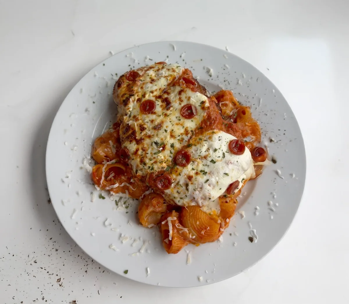 Pepperoni Chicken Parm Pasta Shells