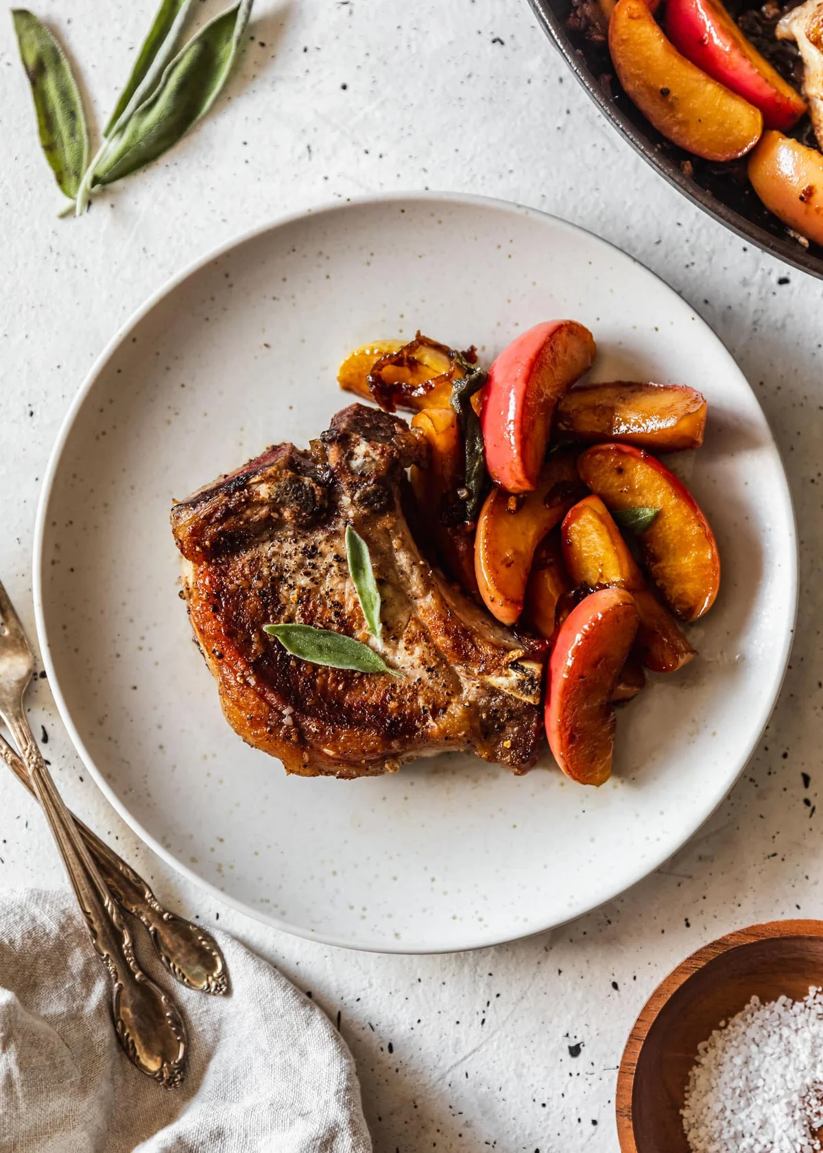 Apple Pork Chops With Bourbon & Sage