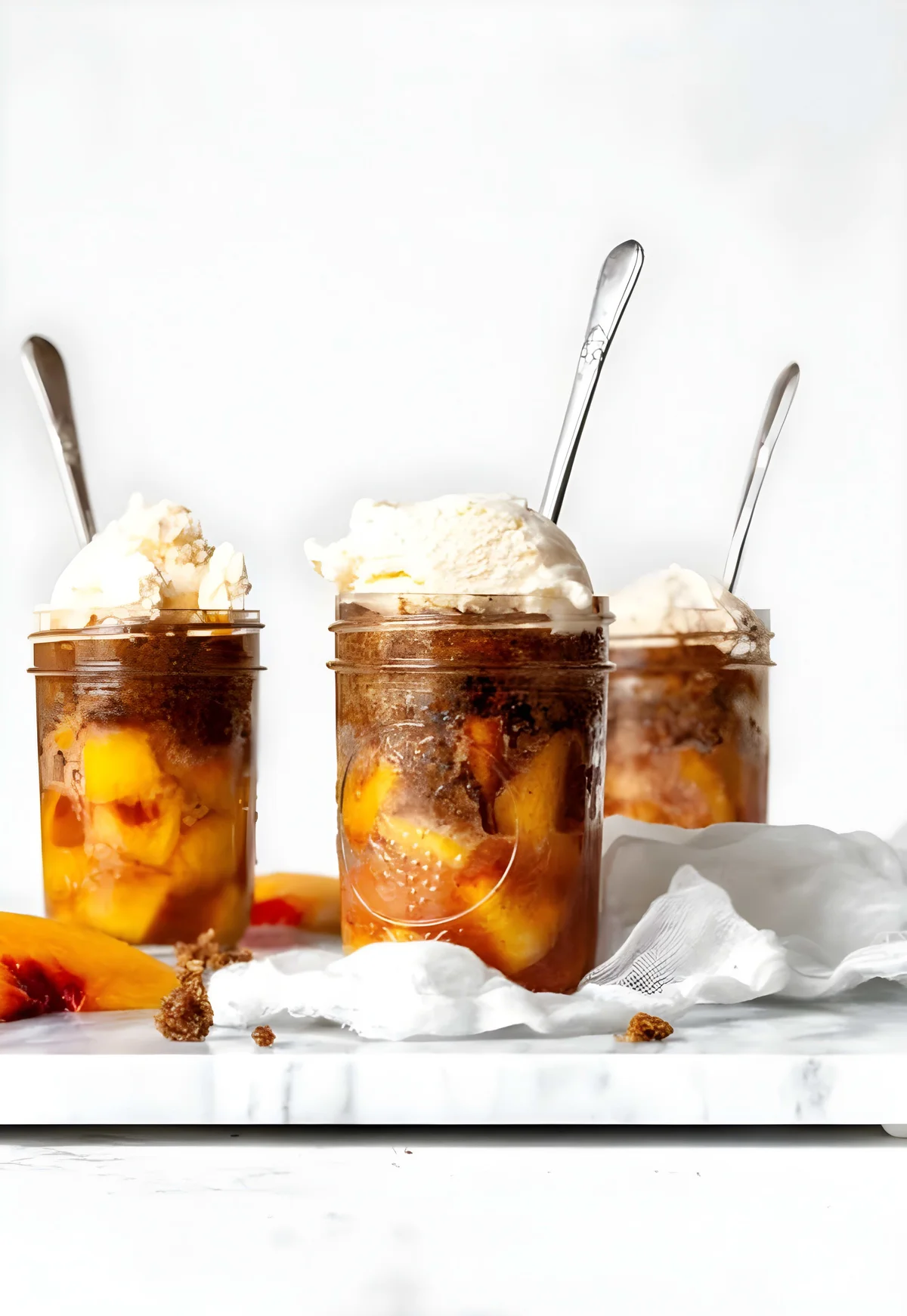 Peach Cobbler in a Jar (Gluten Free + Vegan)