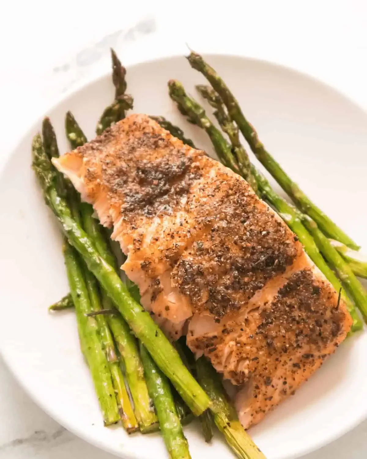 Air Fryer Salmon and Asparagus