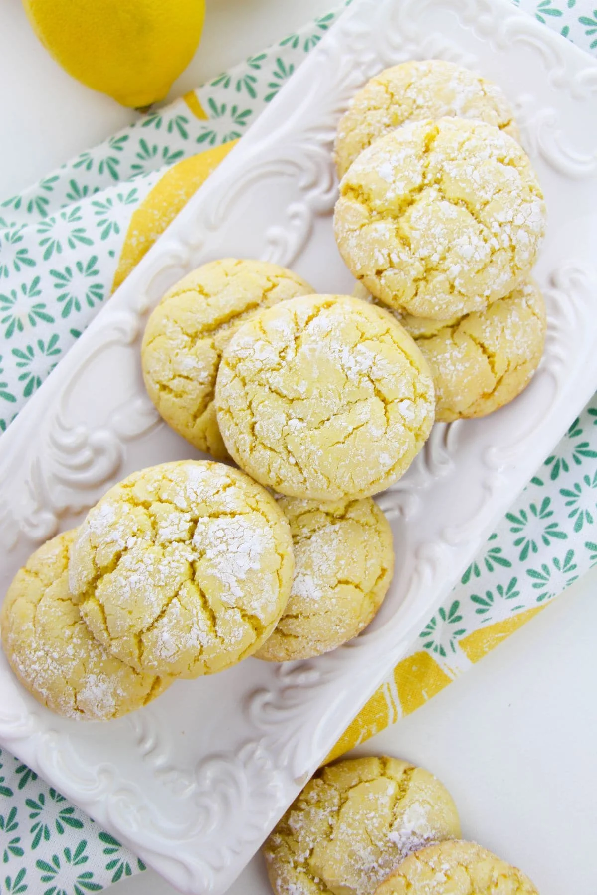 Lemon Cake Mix Crinkle Cookies
