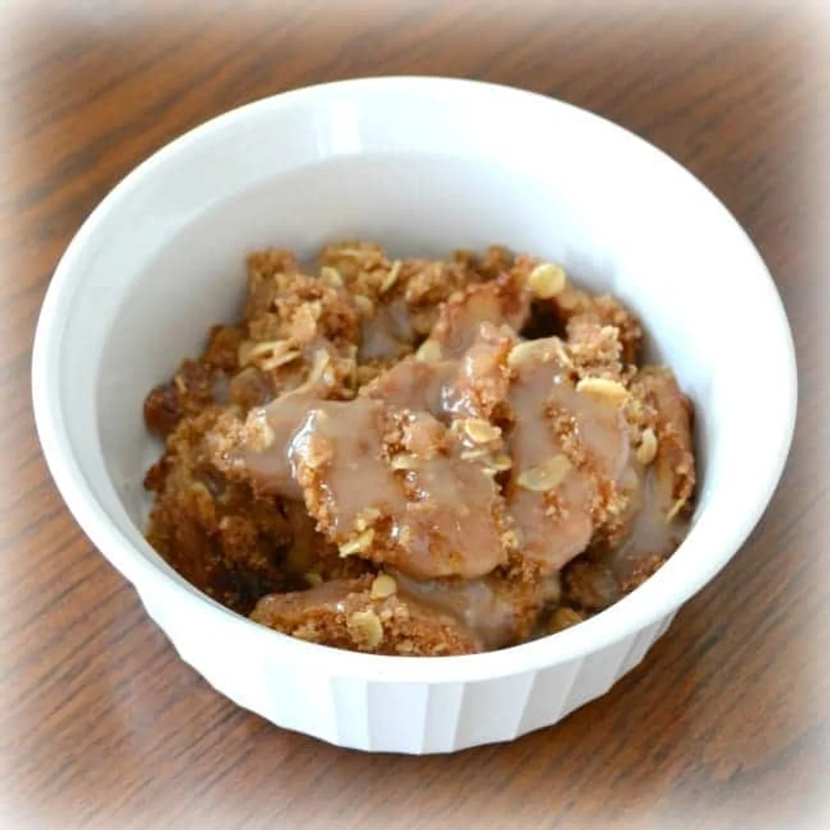 Clean Eating Apple Crisp with Caramel Sauce