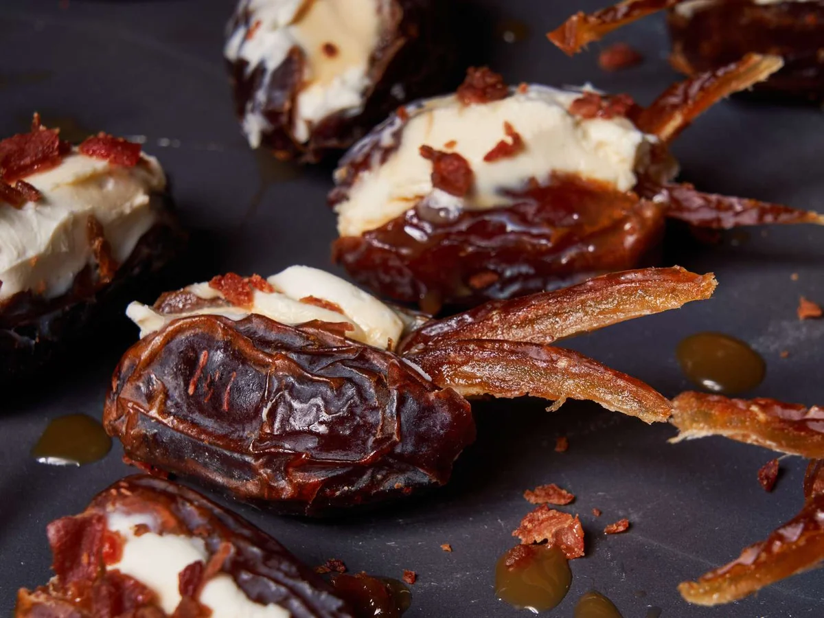 Caramel Bacon Stuffed Dates