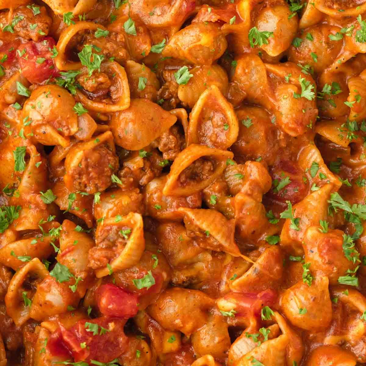 Creamy Rotel Pasta with Ground Beef