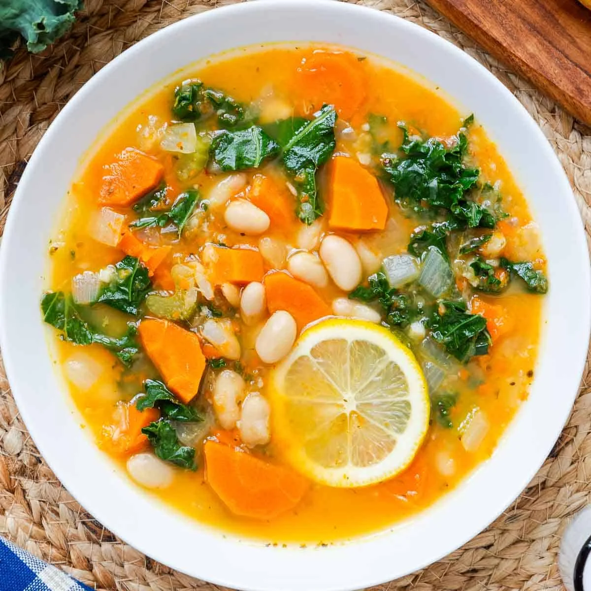 Lemony White Bean Soup with Kale