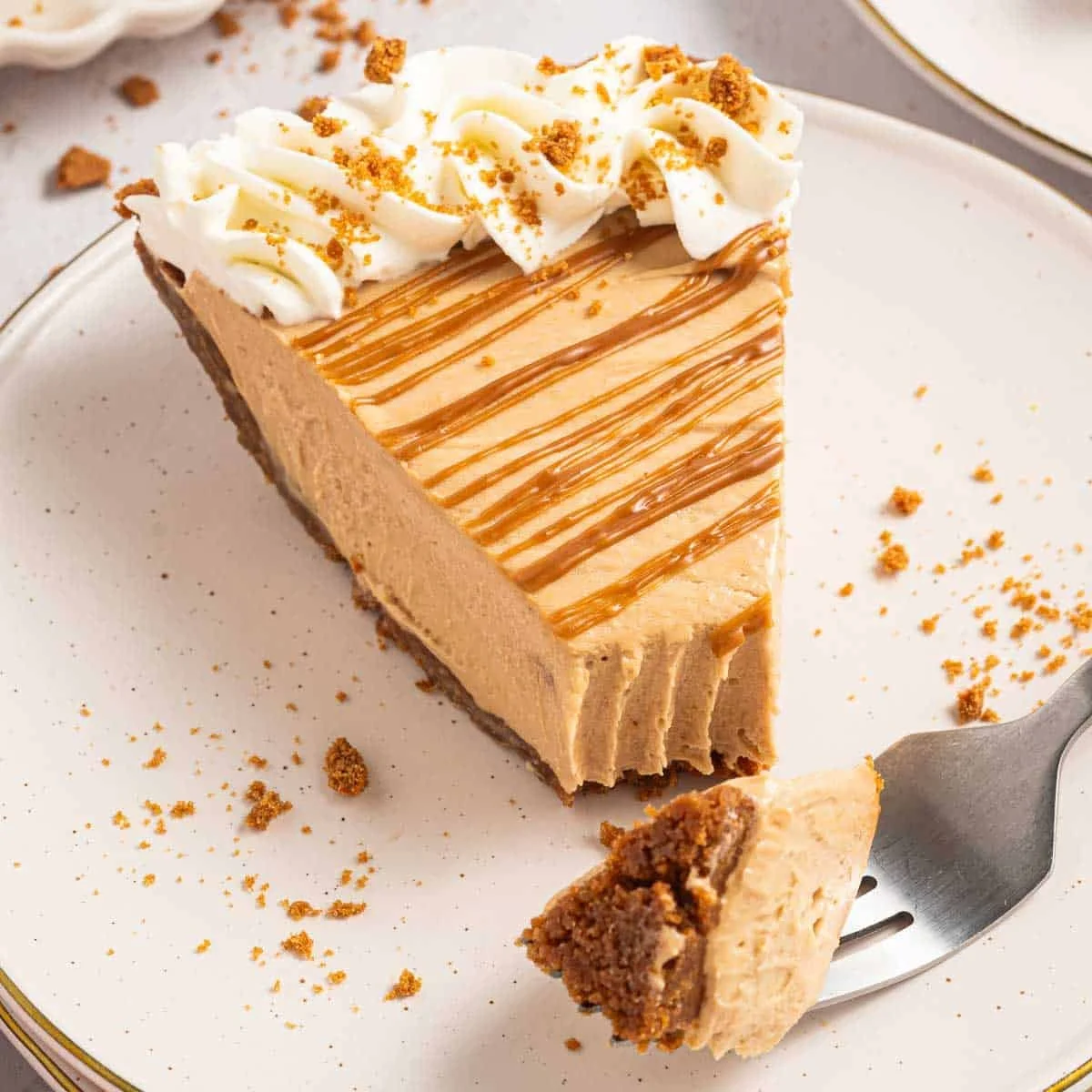No Bake Biscoff Cookie Butter Pie