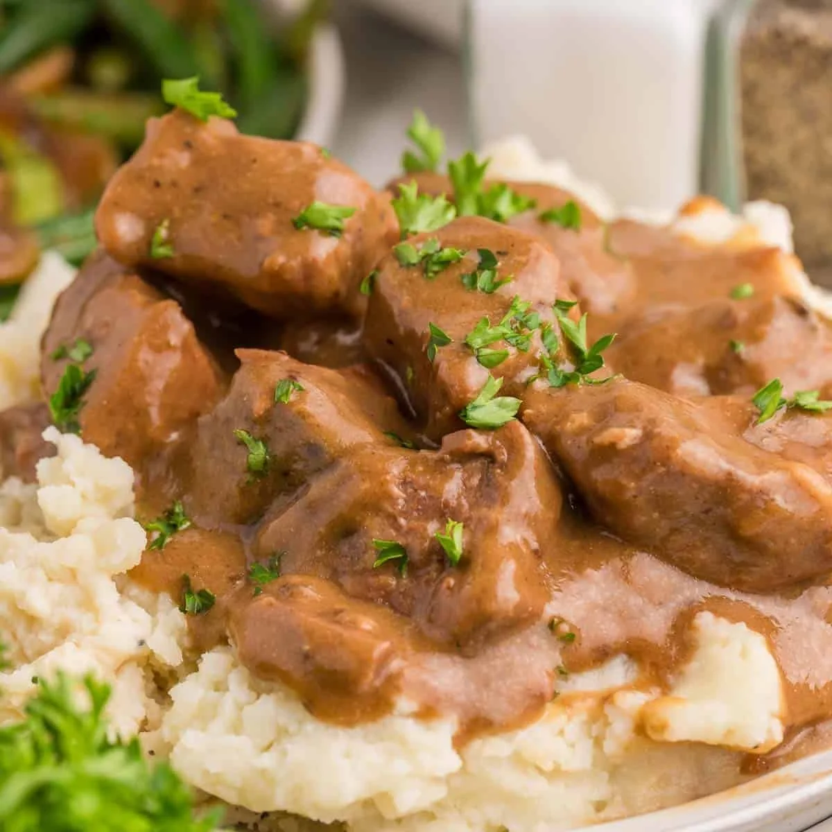 Slow Cooker Beef Tips and Gravy