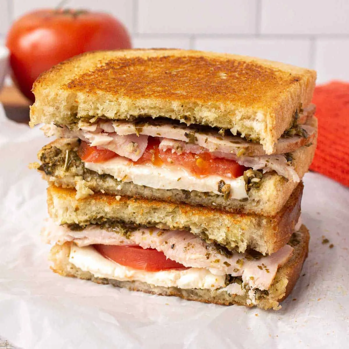 Turkey Pesto Mozzarella Sandwich