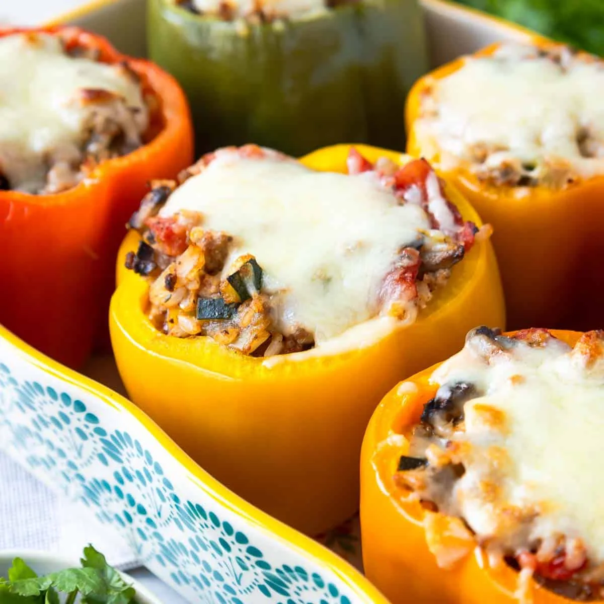 Ground Turkey Stuffed Peppers with Rice