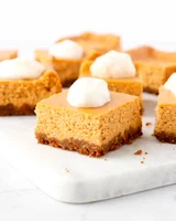 Pumpkin Cheesecake Bars with Gingersnap Crust