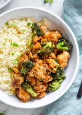 Air Fryer Trader Joe’s Orange Chicken and Broccoli