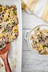 Easy Ground Beef Stroganoff Casserole
