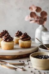 High Altitude Yellow Cupcakes With Chocolate Buttercream