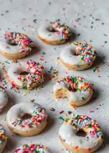 Birthday Cake Donuts With Vanilla Glaze