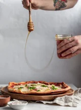 Pizza With Soppressata, Basil, & Hot Honey