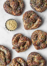Seedy Soft Pretzels + Bleu Cheese Mustard