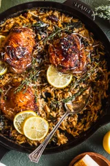 Creamy Tuscan Chicken And Orzo Skillet
