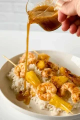 Hawaiian Garlic Shrimp Skewers