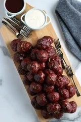 Crockpot Grape Jelly BBQ Meatballs