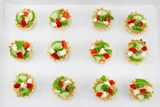 Roasted Red Pepper Hummus Phyllo Cup Appetizers