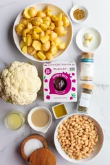 Cauliflower Steaks with Beet Bean Puree