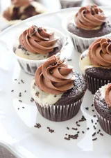 Black Bottom Cupcakes with Salted Chocolate Buttercream