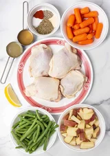 Slow Cooker Chicken Thighs and Vegetables with Herbs