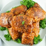 Sticky BBQ Smoked Chicken Thighs