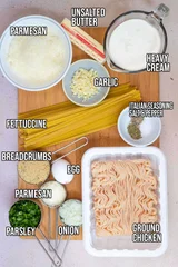 Chicken Meatball with Fettuccine Alfredo