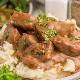 Slow Cooker Beef Tips and Gravy