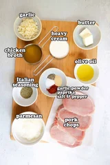 One Pan Creamy Garlic Pork Chops