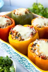 Ground Turkey Stuffed Peppers with Rice