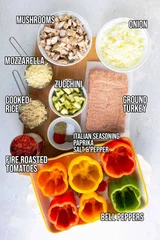 Ground Turkey Stuffed Peppers with Rice