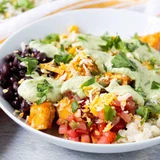 Southwest Chicken Rice Bowls with Avocado Dressing