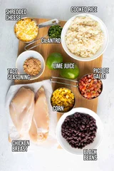 Southwest Chicken Rice Bowls with Avocado Dressing