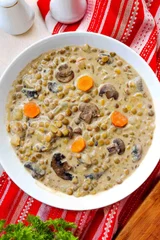 Creamy Mushroom and Lentil Soup
