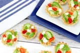 Roasted Red Pepper Hummus Phyllo Cup Appetizers