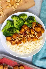 Baked Tofu with Peanut Sauce