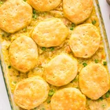 Chicken Pot Pie Casserole with Biscuits