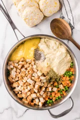 Chicken Pot Pie Casserole with Biscuits