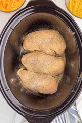 Slow Cooker Rotel Chicken Spaghetti
