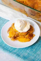 Peach Cobbler with Cake Mix and Canned Peaches