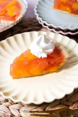 Peach Jello Pie with Canned Peaches