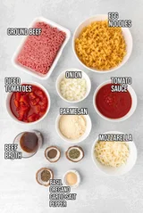 Italian Ground Beef Egg Noodle Casserole