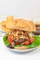 Bourbon Burger with Crispy Onions