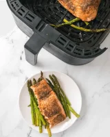 Air Fryer Salmon and Asparagus