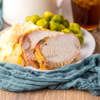 Slow Cooker Bacon Wrapped Pork Loin